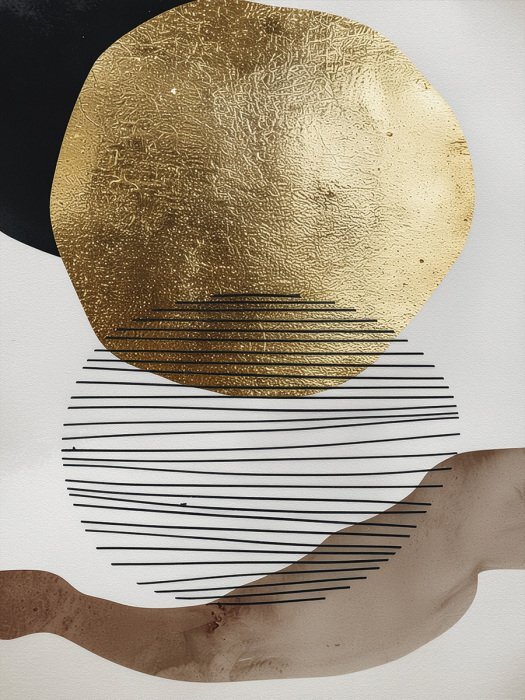 Lumière dorée et formes dans la composition