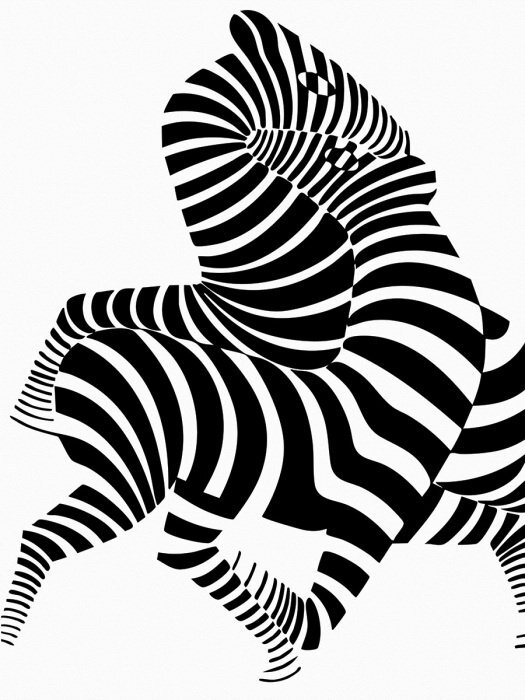 Zèbre dans les rythmes géométriques de l'illusion