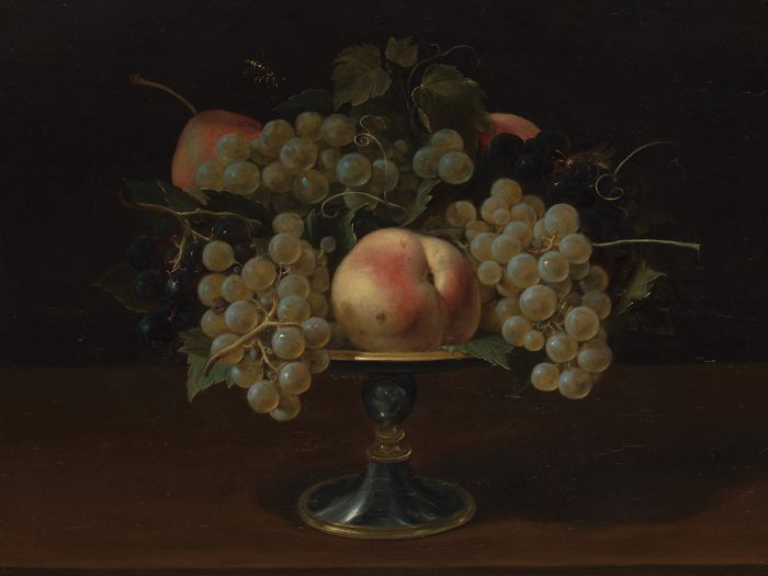 Nature morte baroque avec des raisins mûrs