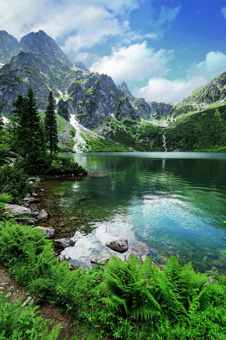 Un panorama pittoresque d'un lac de montagne