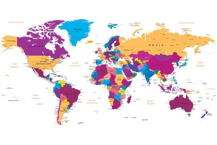 Carte politique vivante et détaillée