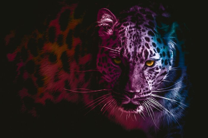 Un tigre expressif dans des tons de rose