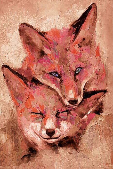 Paix automnale et amitié des renards