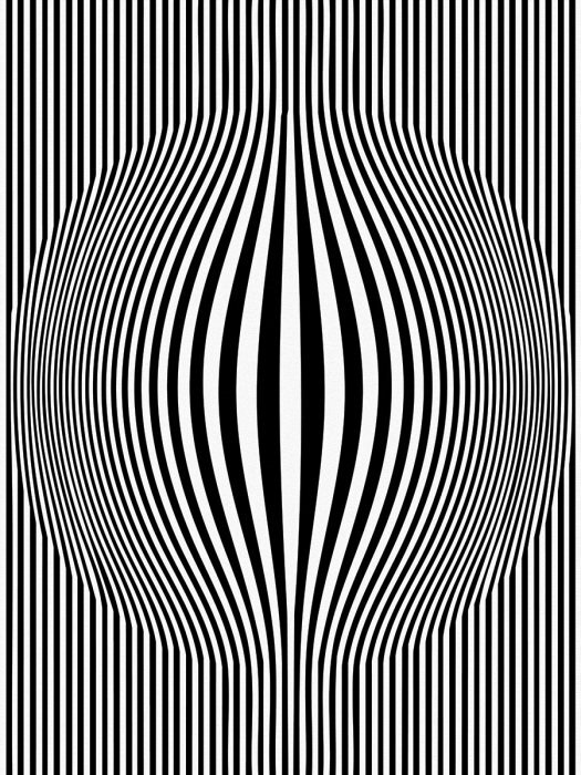 Cercle en expansion sur fond noir et blanc