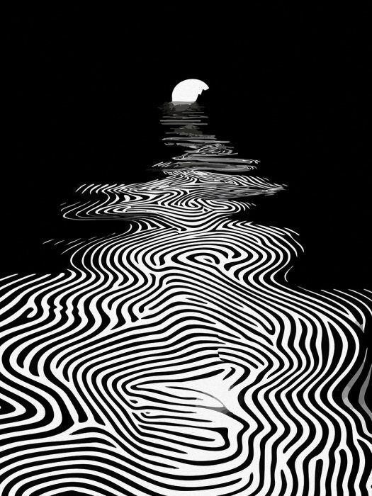 Brillant sur une surface hypnotique