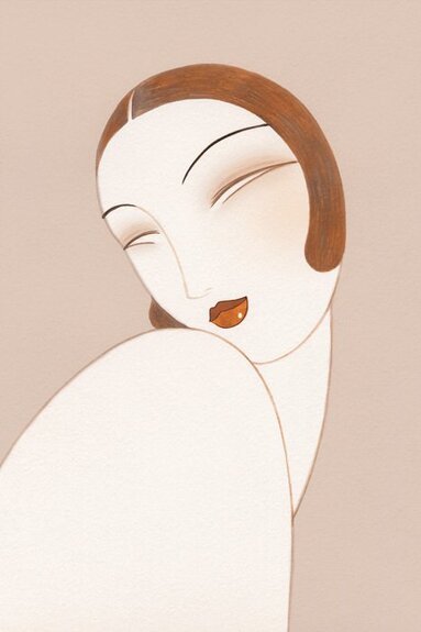 Portrait abstrait d&#39;une femme aux formes géométriques