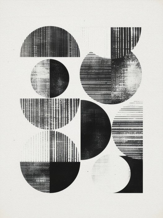 La forme des demi-cercles et des lignes dans l'abstraction