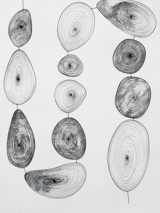 Une série de cercles en spirale interconnectés