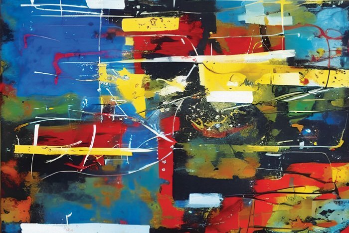 Des rayures colorées dans un chaos de couleurs