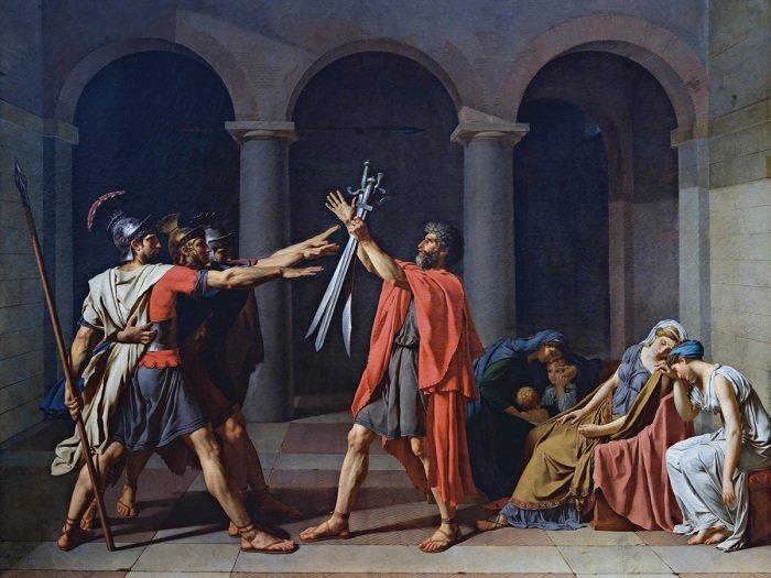 Hommes en armes et femmes en deuil le serment des horaces