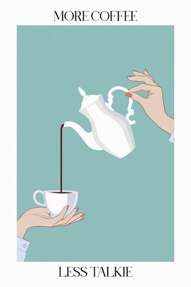 Café versé d&#39;une élégante carafe en porcelaine