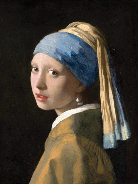 Reproduction de l'œuvre de jan vermeer, la jeune fille à la perle