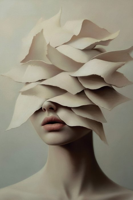 Un portrait artistique d'une femme sous forme abstraite