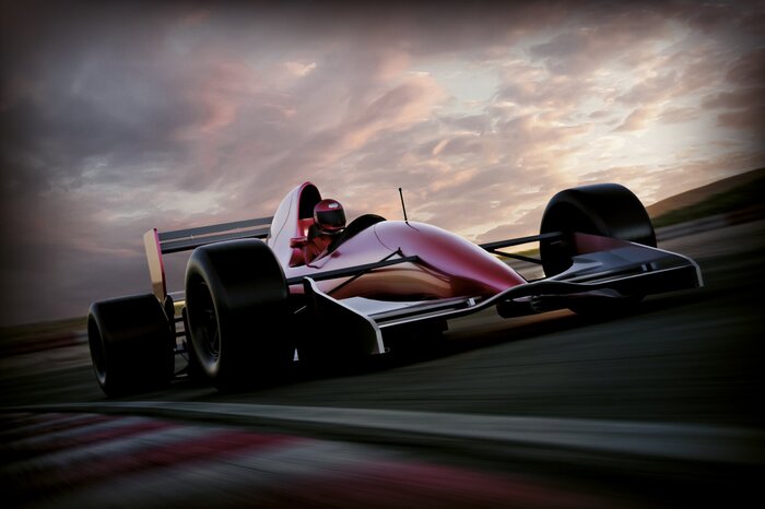 La voiture de course lors d'une course dynamique