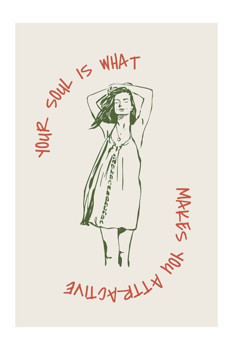 Femme élégante en robe et inscriptions stylées