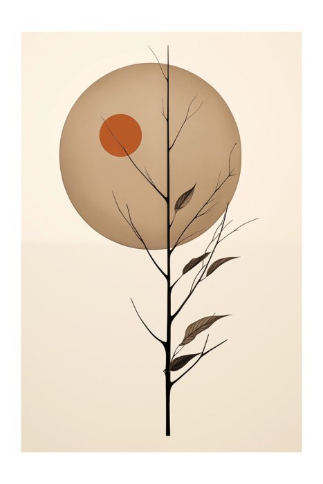 Nature morte avec motif décoratif de pleine lune