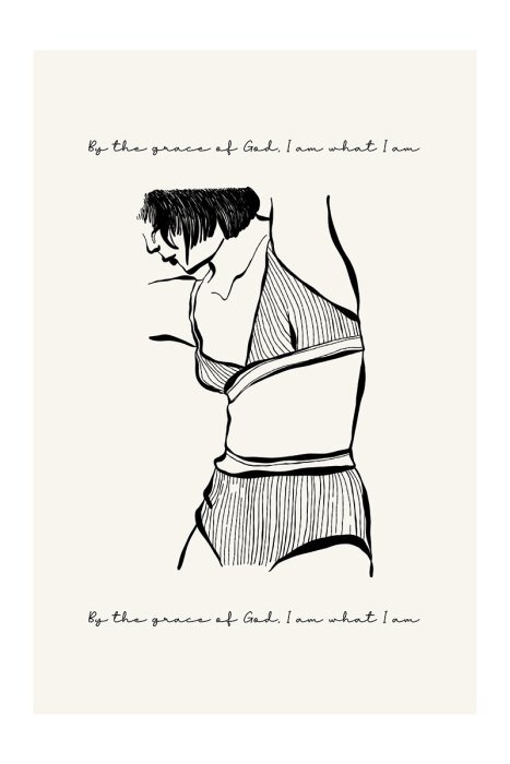 Silhouette délicate d'une femme avec du texte