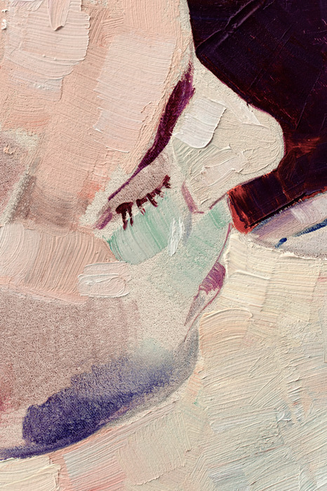 Un visage féminin délicat aux couleurs douces