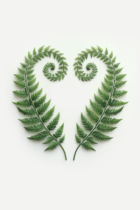 Composition symétrique des feuilles vertes