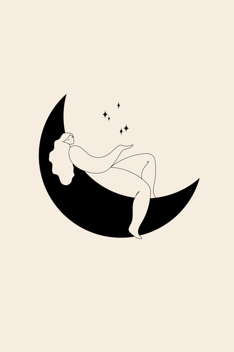 Des femmes sur la lune parmi les étoiles