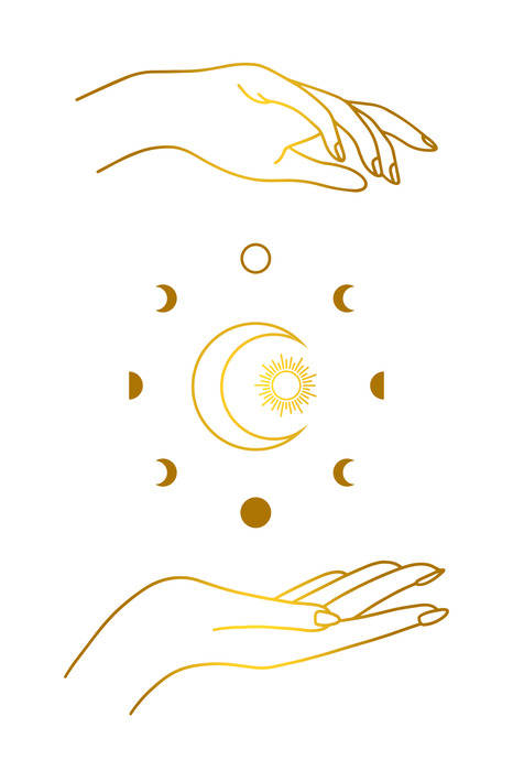 Illustration mystique des phases lunaires