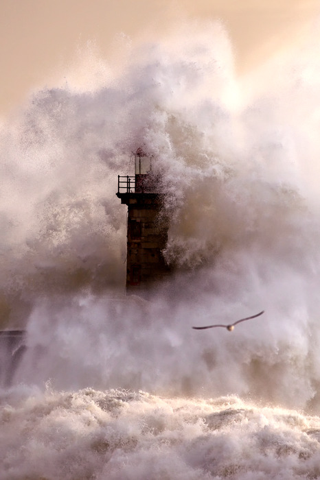 Un phare dans un épais brouillard