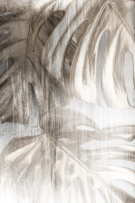 Composition floue de feuilles sur fond clair