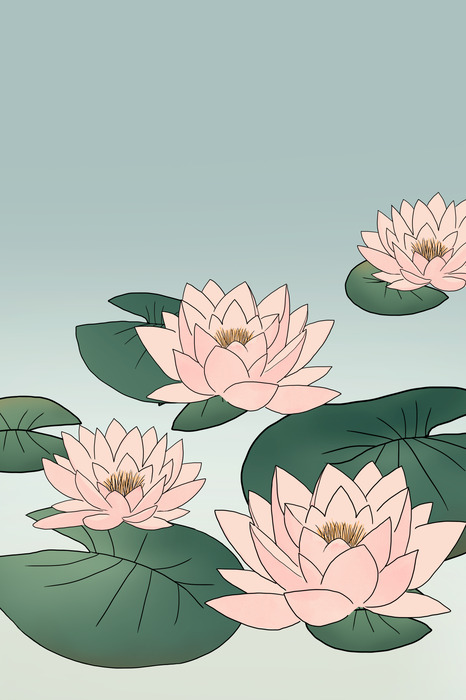 Une image apaisante de fleurs à la surface de l'eau