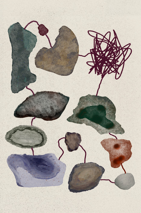 Formes minimalistes à l'aquarelle