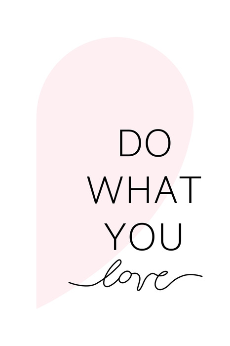 Typographie « j’aime » sur un arc rose