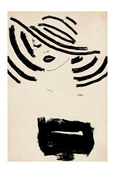 Silhouette élégante d'une femme coiffée d'un chapeau à la mode