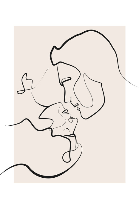 Dessin au trait d'une femme et d'un homme