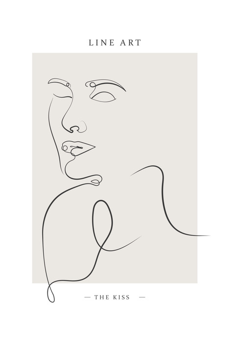 Croquis élégant de lignes et de visage