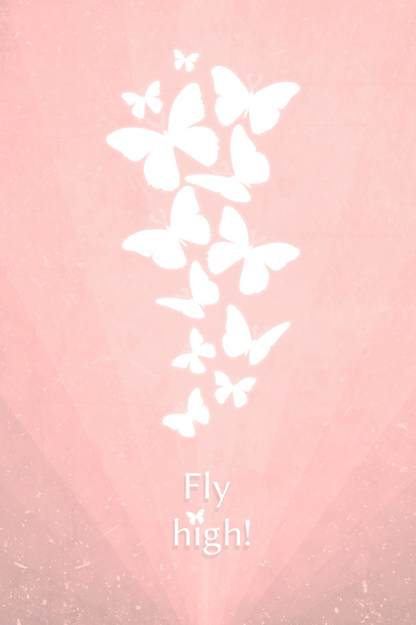 Silhouettes minimalistes de papillons sur fond rose