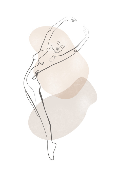 Illustration minimaliste du corps féminin
