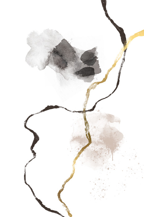 Lignes aux douces taches d'aquarelle