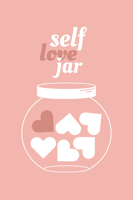 Illustration pastel d'un pot orné d'un motif d'amour-propre