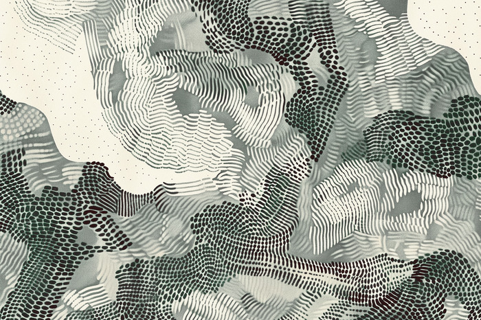 Une composition de taches et de lignes vertes