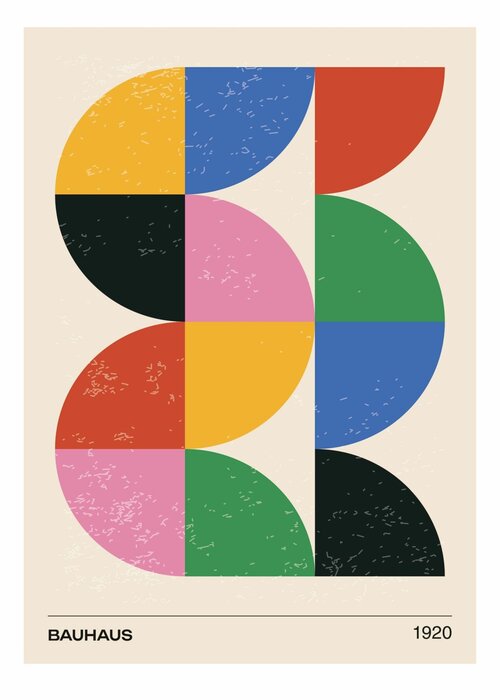 Formes colorées composition géométrique dans le style bauhaus