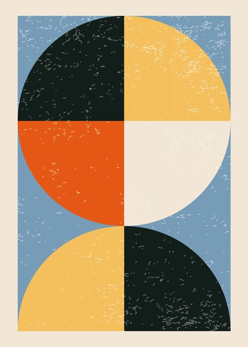 Cercles dans une composition abstraite inspirée du bauhaus