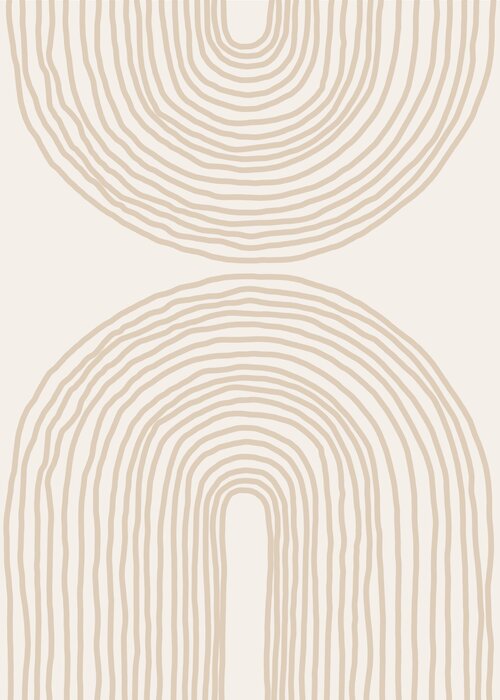 Arcos geométricos abstractos sobre fondo beige