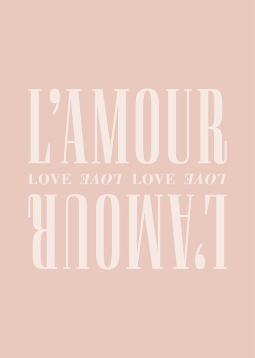 Inscription d’amour l’amour sur fond rose
