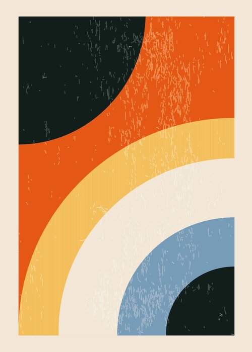 Figures dans une forme abstraite moderne inspirées du bauhaus