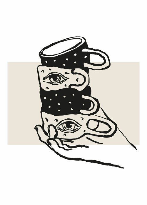 Tasses de café graphique abstraite