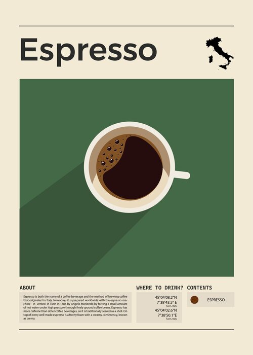 Illustration moderne avec café espresso