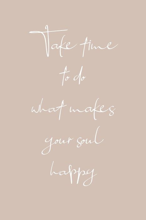 Citation blanche sur fond beige sur le bonheur