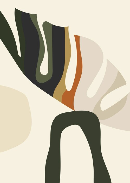 Abstraction dans le style bohème avec une feuille