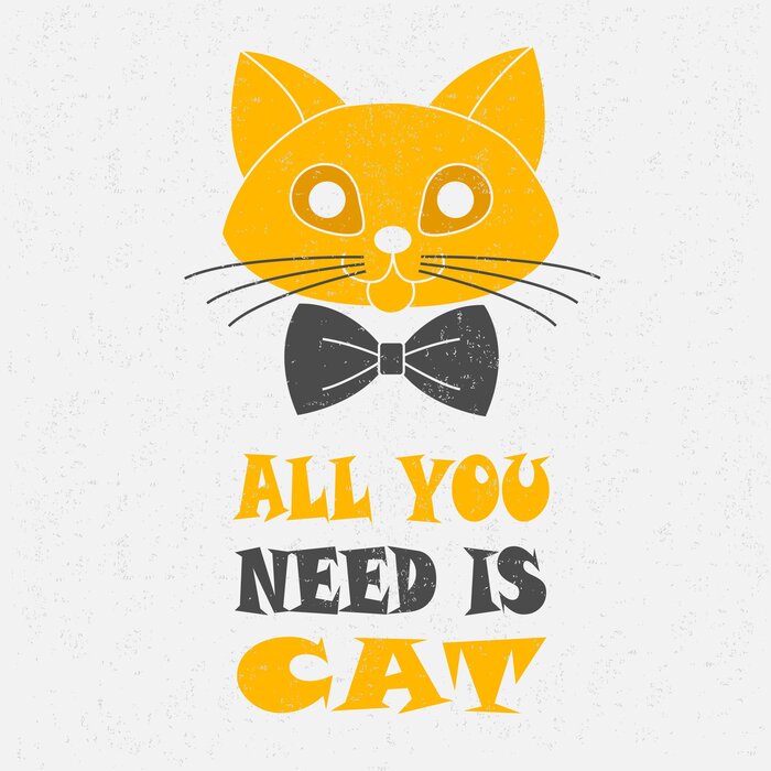 Inscription avec un dessin de chat