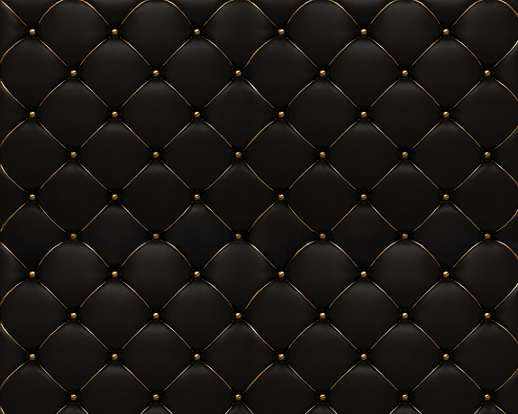 Papier peint  Texture Matelassée Noire avec Or