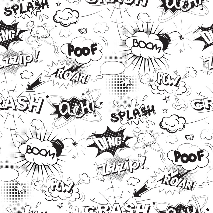 Tekstballonnen in komische stijl